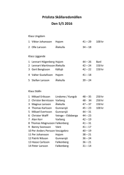 Prislista Skållaredsmällen Den 5/5 2016