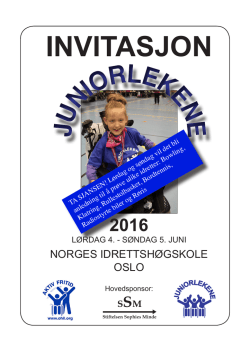 Invitasjon Juniorlekene 2016
