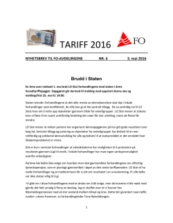 tariff 2016 - Fellesorganisasjonen