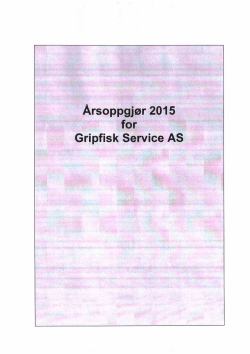 Årsoppgjør 2015 for Gripfisk Service AS