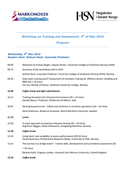 3rd international workshop on Training and Assessment