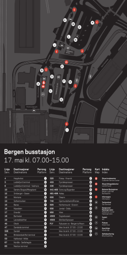 Perrongoversikt over Bergen busstasjon