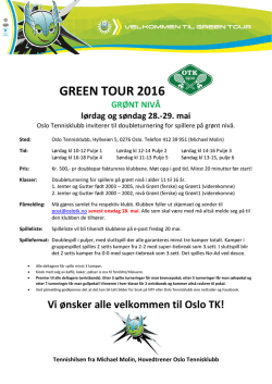 Invitasjon til Green Tour på OTK