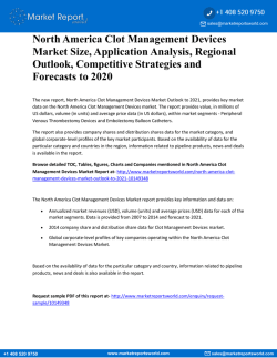 North America Clot Management Devices Market Size, Application Analysis, Regional Outlook, Competitive Strategies and Forecasts to 2020