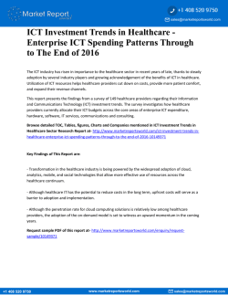 ICT INVESTMENT TRENDS IN HEALTHCARE SECTOR RESEARCH REPORT