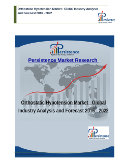 Orthostatic Hypotension Market : Global Industry Analysis and Forecast 2016 - 2022