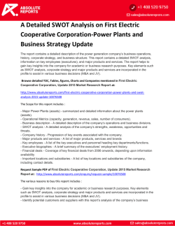 First Electric Cooperative Corporation, Update 2015 