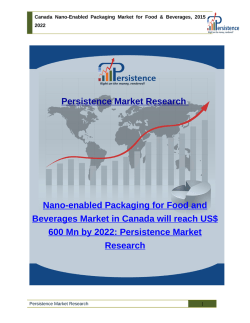 Canada Nano-Enabled Packaging Market for Food & Beverages, 2015 - 2022