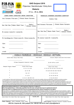 Entry form 2016 Historic