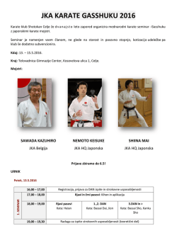 Gasshuku 2016 - Karate klub Shotokan Celje, Slovenija