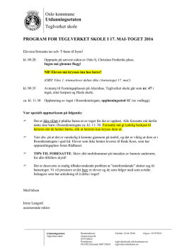 Program for Teglverket skole i barnetoget 2016 filetype pdf