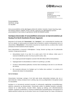 Pressemeddelelse