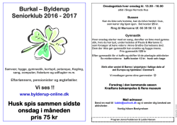 Burkal – Bylderup Seniorklub 2016 - 2017 Husk - bylderup