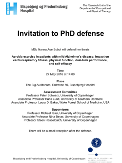 Invitation to PhD defense - Center for Healthy Aging