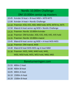 Baneturneringen.com DM 10.000m senior og masters Nordic 10.000