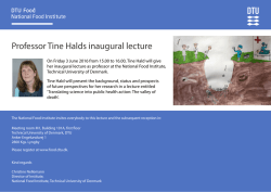 Professor Tine Halds inaugural lecture