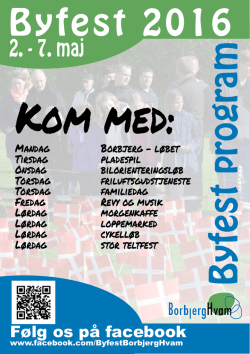 Byfestprogram 2016 - Borbjerg-Hvam Kultur