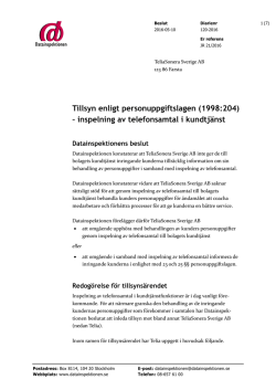 Läs Datainspektionens beslut mot Telia i pdf