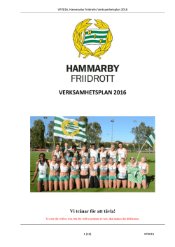 verksamhetsplan 2016 - Hammarby IF FI