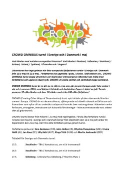 CROWD OMNIBUS turné i Sverige och i Danmark i maj