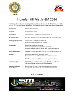 Inbjudan till Fristils-SM 2016