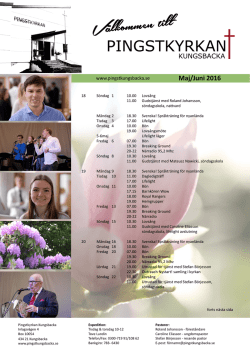 Program maj & juni  - Pingstkyrkan Kungsbacka