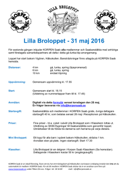 Lilla Broloppet - 31 maj 2016