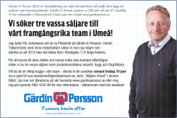 Vi söker tre vassa säljare till vårt framgångsrika team i Umeå!