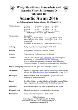 Scandic Swim 2016 - Wisby Simsällskap