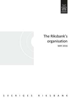 The Riksbank´s organisation, May 2016