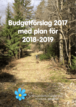 Budgetförslag 2017 med plan för 2018-2019