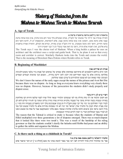 History of Halacha from the Mishna to Mishna Torah