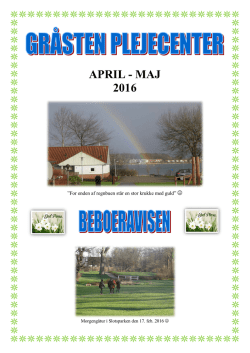 april - maj 2016 - Plejecentre i Sønderborg