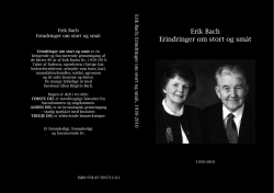 Erindringer omslag - Ellen Birgitte og Erik Bach
