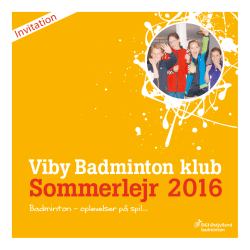 Sommerlejr 2016 - Viby Badminton Klub