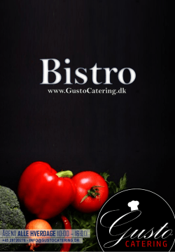 Menukort Bistro - Gusto Catering
