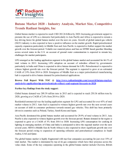 Butane Market 2020 - Industry Analysis, Market Size, Competitive Trends Radiant Insights, Inc