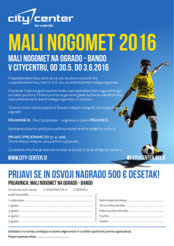 Prijavnica – Mali nogomet Citycenter 2016