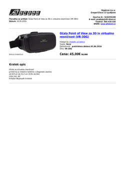 Očala Point of View za 3D in virtualno resničnost (VR
