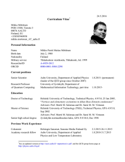 mpmotton Cv - Personal website space for Aalto University students