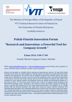 Polish-Finnish Innovation Forum “Research and Innovation: a