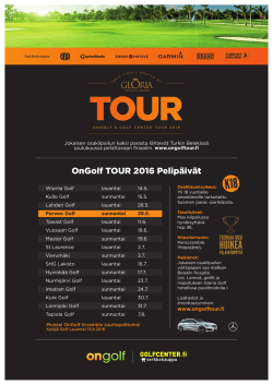 OnGolf TOUR 2016 Pelipäivät