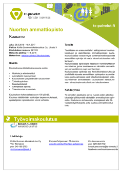Lue lisää - Koillis-Suomen Aikuiskoulutus Oy