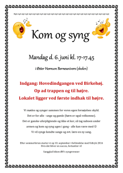 Kom og Syng 6. juni - Øster Hornum Portalen