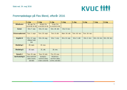 se datoer for fremmødedage på flex blend