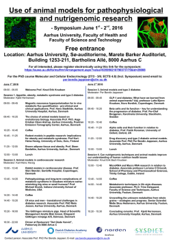 Symposium programme - Faculty of Health Sciences