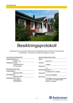 Besiktningsprotokoll - Svensk Fastighetsförmedling