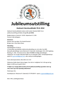 Jubileumsutstilling - Hedmark Harehundklubb