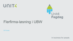 Flerfirma-løsning i UBW