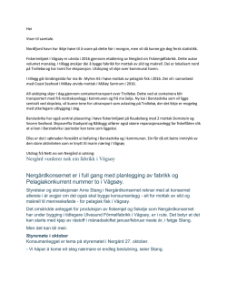 Tilleggsopplysingar frå Vågsøy kommune
